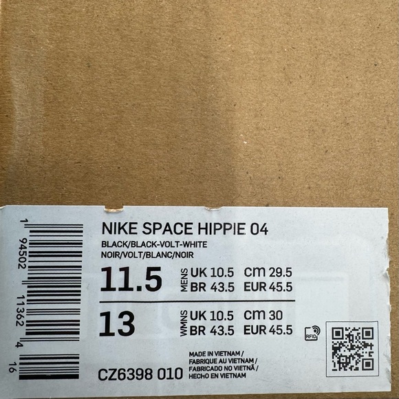 NIKE SPACE HIPPIE 04 BLACK-VOLT-WHITE Men’s Sz. 11.5 - Picture 10 of 10